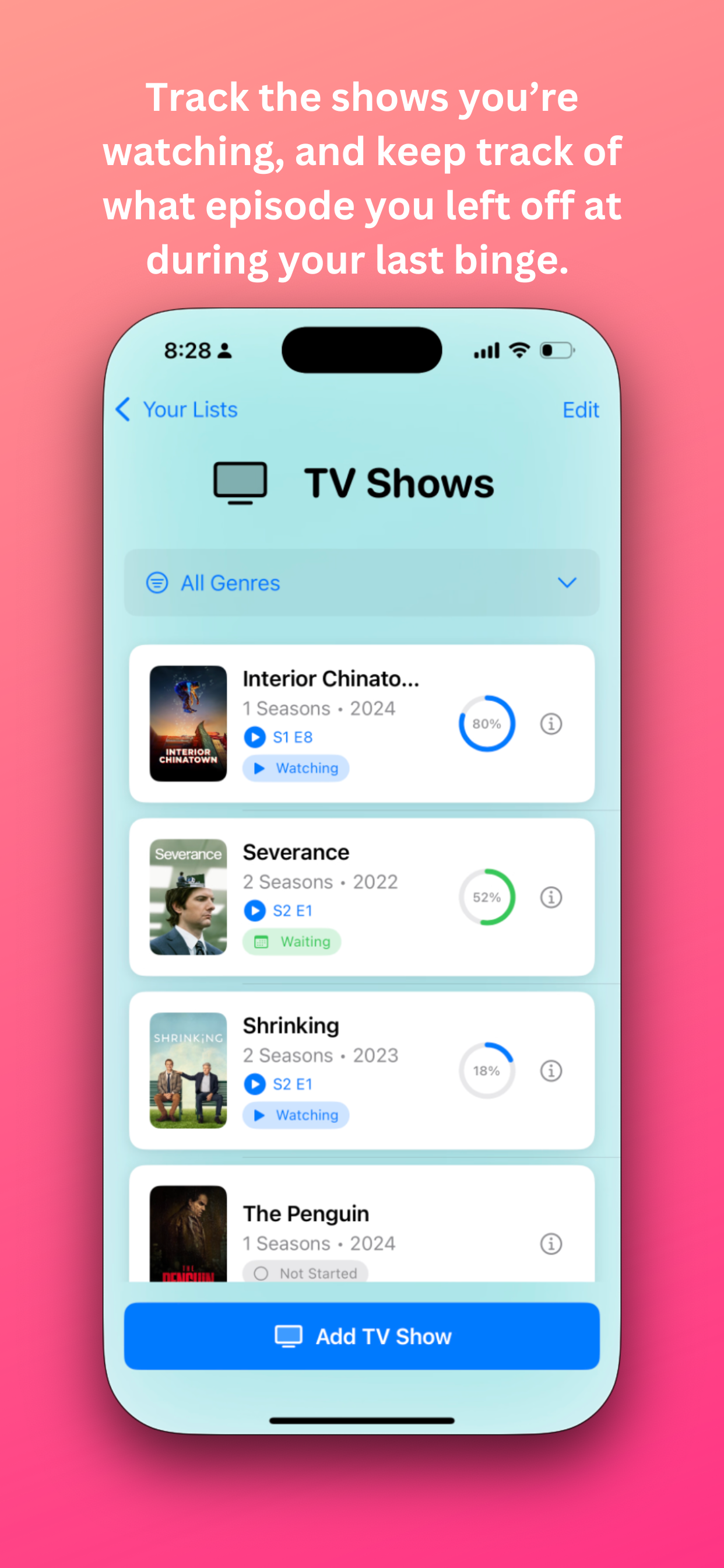QueueKeeper TV Tracking